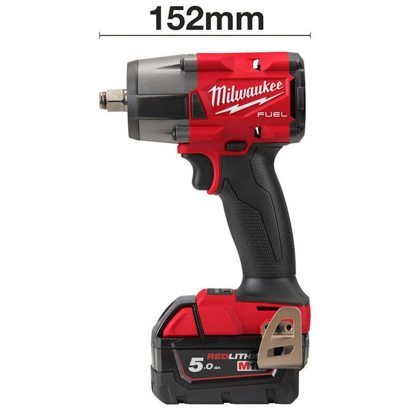 Milwaukee M18FMTIW2F12-502X M18 FUEL Mid-Torque 1/2" Impact Wrench with Friction Ring